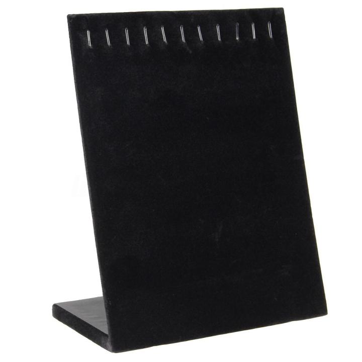 11 Hooks Velvet Jewelry Rack Earring Bracelet Necklace Organizer Holder Display, Black