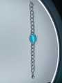 Feroza Stone & Silver Chain Bracelet For (Men & Boys). 