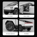 Tesla Cyber Truck Die cast Model Toy Car For Kids - Front Door and trunk Openable - Lights and Music - 5 inches - 1:36 Scale - Orange. 