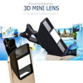 Mini 3D Effect Mobile Phone Lens Self-Timer And Video Camera Stereo Photos Lens With Clip For 3D Lens. 