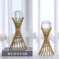 Modern Arts Crystal Nest Tower | Clear Crystal Ball with Metal Stand, Metal Crystal Ball Ornaments, with Gilded Metal Stand Home Ornament, for Home Office Decor, Wedding Gift | Metal Crystal Ball Ornament Nordic Style Wrought Iron Clear Ball Sculptures. 