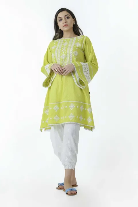 EGO%20Fall%20Collection%202019%20%20Exotic%20%20Green%20Jacquard%20Kurti%20For%20Women%20-%20Image%203