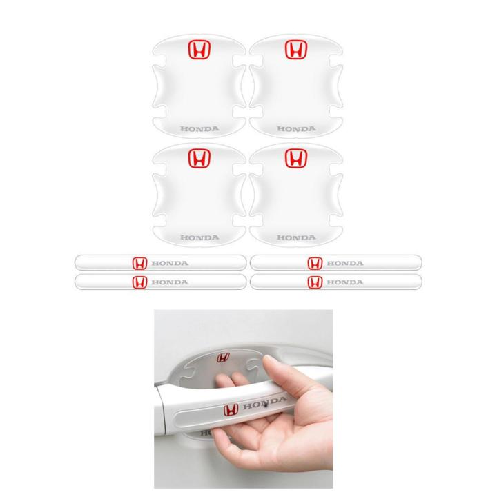 Honda Logo Silicon 8Pcs Transparent Car Door Handle Cup Anti Scratches Protective
