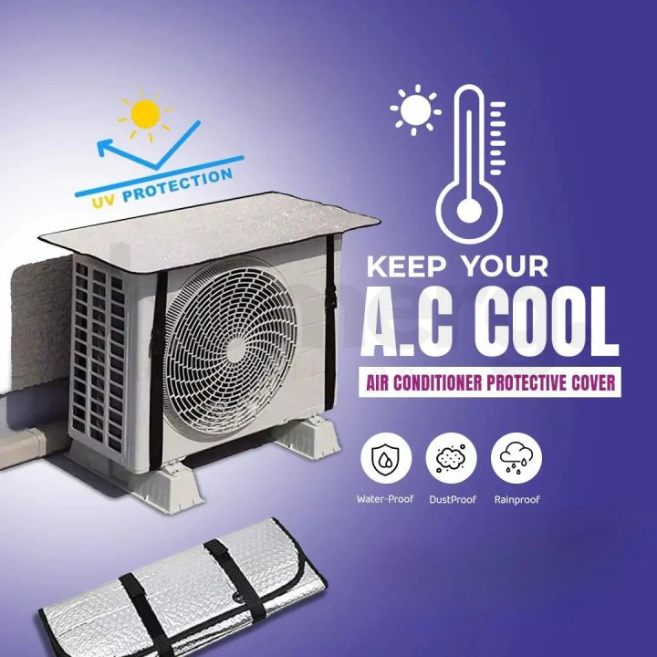 Dustproof Unit AC Outdoor Unit Cover Waterproof Heatproof Dustproof | Aluminum Foil AC ...