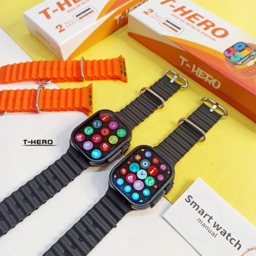 T Hero Smartwatch with 2 Straps & With Big 2.08 Infinite Display , NFC And Blutooth - Newest Arrival Smart Watch -