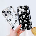 UCUC for Infinix Hot 50 4G Hot 50 Pro 4G Back Cover Bow White Rabbit Cream Texture Wavy Edge Soft Silicone Phone Case. 