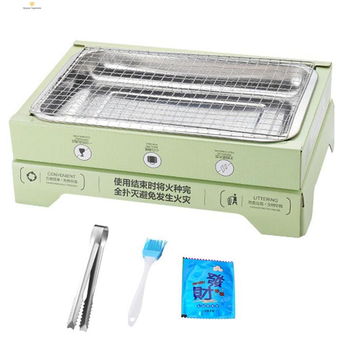 Quasar Disposable Bbq Grill Portable Charcoal Bbq Grill Easy Setup Stable Non-slip Even Heat Distribution Ideal for Outdoor Cooking Favorite Disposable Barbecue Grill