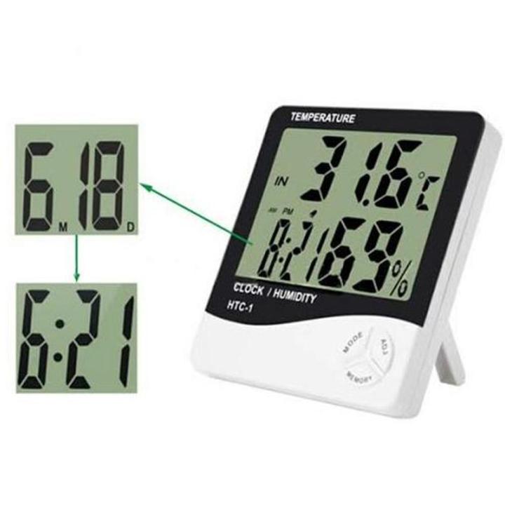 HTC-1 High accuracy LCD Digital Thermometer Hygrometer Indoor Electronic Temperature Humidity Meter Clock Weather Station