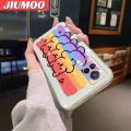 JIUMOO For vivo V21 4G V21 5G Case Cartoon Cute Rainbow Bear Side Design Phone Case Square Edge Pattern Silicone Softcase Luxury Plating Casing Full Cover Camera Shockproof Protection Cases. 