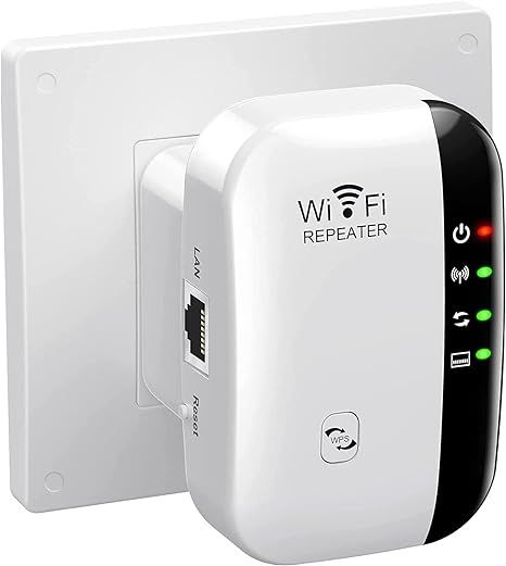 WiFi Range Extender, Long Range Amplifier with Ethernet Port, 1-Tap Setup, Access Point