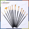 Artisan - A6308 Pack of 12 Multi Shapes High Quality Nylon Professional Art Brush Set Water Color Oil Acrylic Artist Paint Brush Set. 