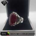 Anari Yaqoot Ring For Men , Big Size Anari Yakoot Men Ring , Dark Red Cabochon Ruby Ring , Handcrafted Ruby Gemstone Ring. 