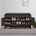 PAKWOOD 2 Door Horizontal Shoe Rack with Cushion Seat by eFurniturePk. 