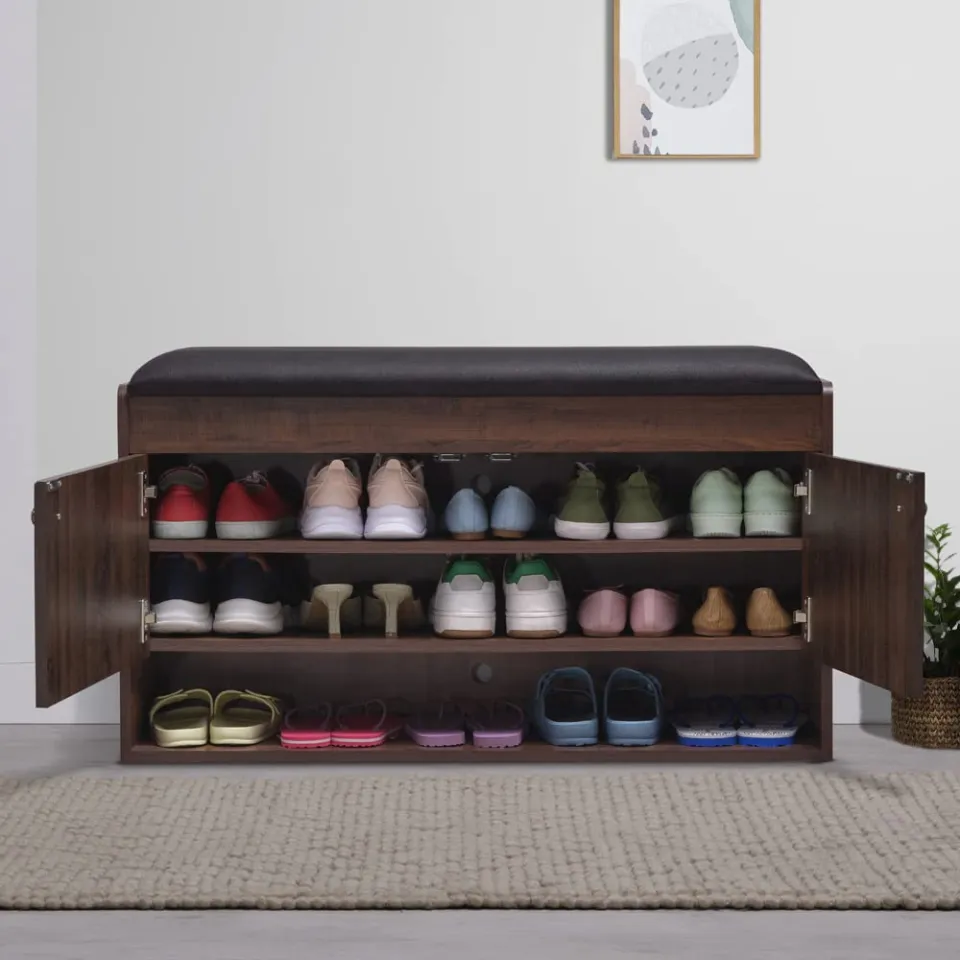 PAKWOOD 2 Door Horizontal Shoe Rack with Cushion Seat by eFurniturePk Daraz.pk