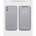 Iphone X Phone Skin Front Back And Sides Grey Classic Leather Texture Skin. 