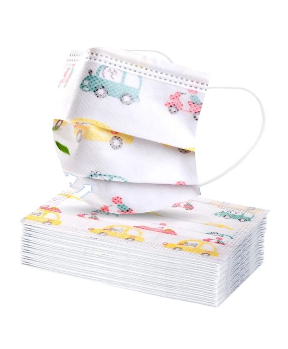 Kids Surgical Face Masks Plain 50 Pcs   Disposable Kids Face Mask, Child Size, Ear Loop
