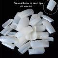 100 PCS Round Artificial Nails Oval Nails Tips Natural Full Cover. 