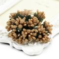 Mini Gold Artificial Stamen Bud Bouquet Leaf flowers For Home Garden Wedding Car Decoration Box Crafts Supplies. 