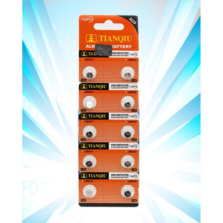 10 x AG0 Button Batteries LR69 LR521 379A SR521SW D379 Button Cell Coin Battery