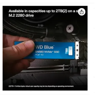 Western%20Digital%201TB%20WD%20Blue%20SN580%20NVMe%20Internal%20Solid%20State%20Drive%20SSD%20-%20Gen4%20x4%20PCIe%2016Gb/s,%20M.2%202280,%20Up%20to%204,150%20MB/s%20-%20WDS100T3B0E%20-%20Image%203