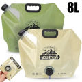 Portable Camping Water Bag with Faucet, Collapsible Water Container, 8L Foldable Water Bag with Handle, Camping Supplies. 
