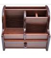 8013 - Wooden Pen Stand / Stationery Holder Organizer Container - Brown. 