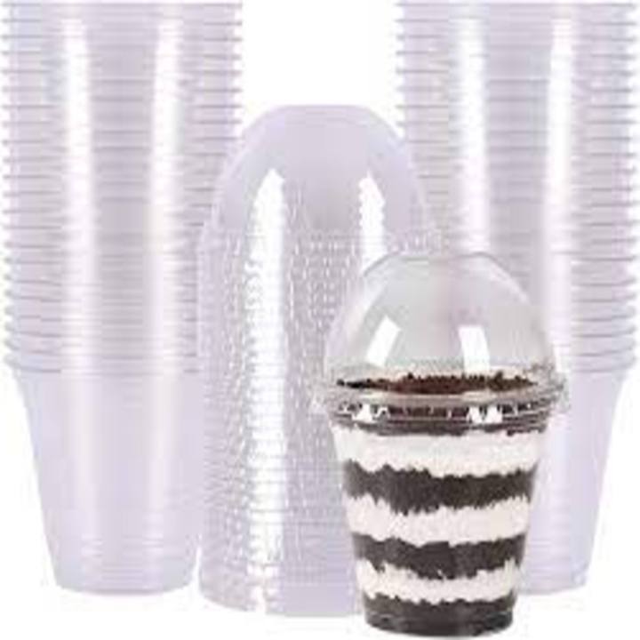 Disposable Drinking Glasses Cups Transparent Plastic With Dome Lids
