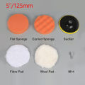 6Pcs 5/6/7 inch Gross Polishing Waxing Buffing Pad Kit Drill Adapter Car Polisher Buffer. 