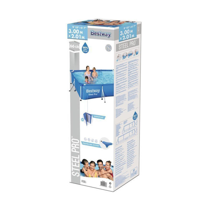 Bestway%209%20Feet%20Length%20Power%20Steel%20Framed%20Rectangular%20Above%20Ground%206.7ft%20Width%20Pool%20For%20Kids%20&%20Family%20Fun,%20Water%20Games%20Outdoor%2056404%20Imported%20Portable%20Pvc%20Branded%20Summer%20Season%2026%20Inch%20Depth%20Steel%20FrameLink%20System%20Duraplus%20Easy%20Setup%20Swimming%20Party%20Pools%20-%20Image%206
