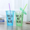 Attractive Acrylic Frosty Mason Jar Ice Cup with Straw and Lid Freezing Gel for Juice 350 ML. 