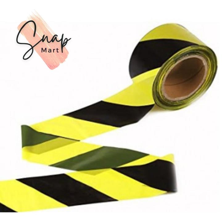 100 Meter X 3" Roll YELLOW TAPE Cross Caution Tape Non-Adhesive Barricade Tape / safety Barrier / Construction Area / Warning- SnapMart