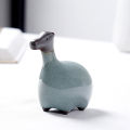 Animal Miniature Glazed Polished Cute Ceramic Animal Figurine. 