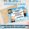 Customize Birthday Invitation Card Boss Baby Theme with Your Photo And Details (Pack Of 6). 