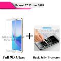Huawei Y7 Prime 2018 (Huawei Y7 2018) Full White 9D|5D|6D|10D|11D|21D Tempered Glass Screen Protector Full Glue Edge To Edge + Back Clear Jelly Protector Soft Film Protection For Huawei Y7 Prime 2018. 