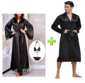 Korean Satin Silk Nighty for Couples – Bridal Honeymoon Robe with Bikini Set, Luxurious Soft Fabric, One Size. 
