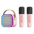 k12 Dual Mic 2 Karaoke Machine for Kids Adults, Portable Bluetooth Karaoke Speaker with 2 Wireless Microphones & Colorful Lights, Karaoke Machine for Girls Boys Birthday Microphone Machine Toy, 5W Speakers Sound Subwoofer Boombox Support Multiple Input. 