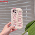 Fluffy Plush 3D Cute Bunny Pink Phone Case For iPhone 15 Pro Max Cases 14 12 11 pro max Protective Soft Cover for iphone 13 Case. 