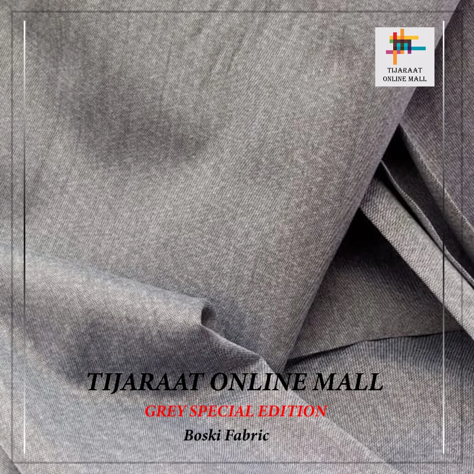 Grey color Shamre unstitched suit premium quality for men shalwar