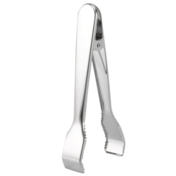 2 Pcs Stainless Steel Ice Tongs with Sawteeth for Ice Bucket Ice Sugar Cubes Coffee Bar Food Serving