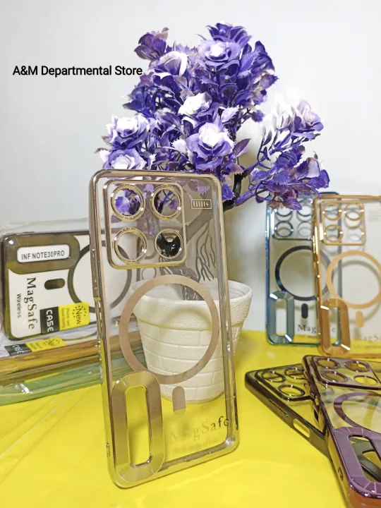 Infinix%20Note%2030%20Pro%20Back%20Cover/Case%20Camera%20Protection%20MagSafe%20Style%20Transparent%20Body%20with%20Color%20Scheme%20Border%20-%20Image%205