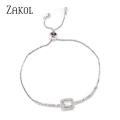 ZAKOL Brand Jewelry Fashion Rectangle Cubic Zirconia Chokers Necklace For Women Girl Party Anniversary Dinner Dress FSNP2140. 