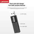 Lenovo D231 2 in 1 USB 3.0 Memory Card Reader Dual Slot TF Security Digital Card Reader Adapter for TF SD Cards. 