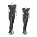 Girls Fashion Dark Grey Color Star Pattern Casual High Quality Jumpsuit. 