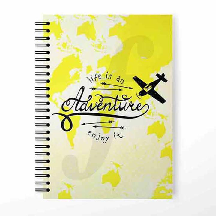 Life is an Adventure Enjoy it Design Printed Spiral University Notebook Customized Notebooks for School, College, University and Best for Students cute Notebooks by Favourite Plus