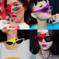 European and American Hip-hop Style Bar Green Red Triangle Glasses Fancy Party Punk Funny Decorative Festival Sunglasses. 