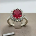 Pure Italian 925 Silver ( Chandi ) Stone Zircon Ladies Ring. 