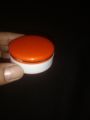 3pcs 10g empty Jar Orange cap Milky White round about 6 inch for skin care cream portable cosmetic empty jar pot box, colored makeup nail art cosmetic empty container with Orange lid 10g jar. 