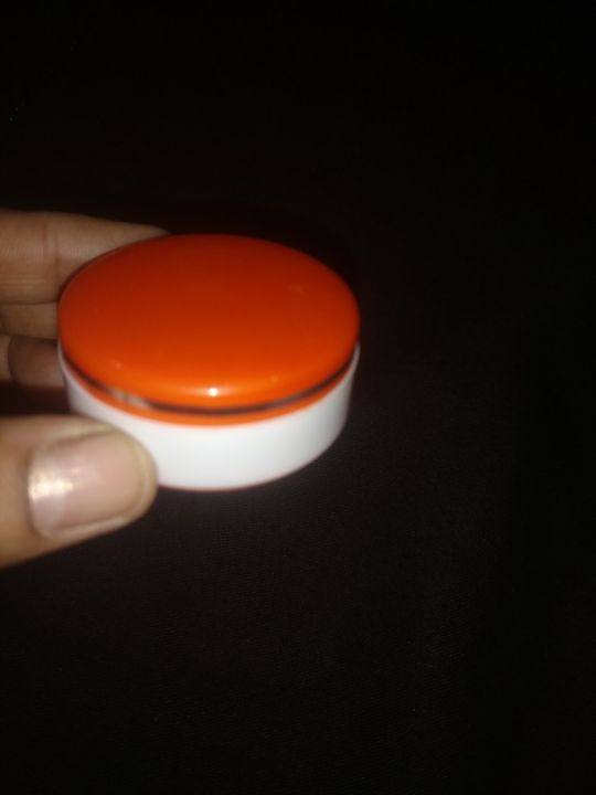 3pcs 10g empty Jar Orange cap Milky White round about 6 inch for skin care cream portable cosmetic empty jar pot box, colored makeup nail art cosmetic empty container with Orange lid 10g jar