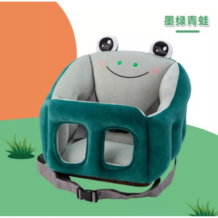 MultiFunction Baby Cartoon Back Support Seat Dining Chair Car Seats with Safety Straps Stuffed Plush Sofa Baby Children Sofa Learning Training Cushion Seater Toddler Nest Infant Floor Seat Cotton Nest Chair Babies Toys with 2 Holes Legs For 0-2 Years