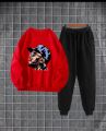 Chris Brown Printed Fleece Full Sleeves Pull Over Sweatshirt & Trouser Tracksuit For Men & Boys. 